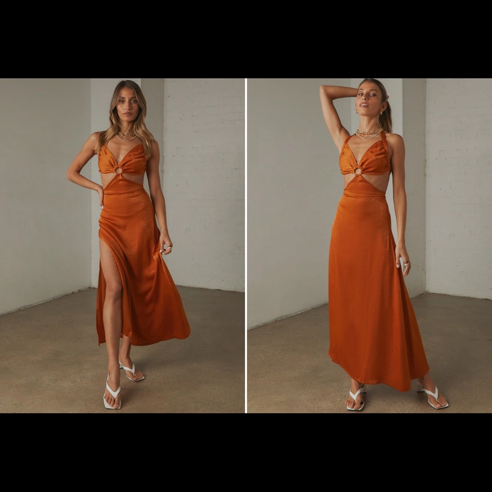 Peppermayo Orange Midi Dress